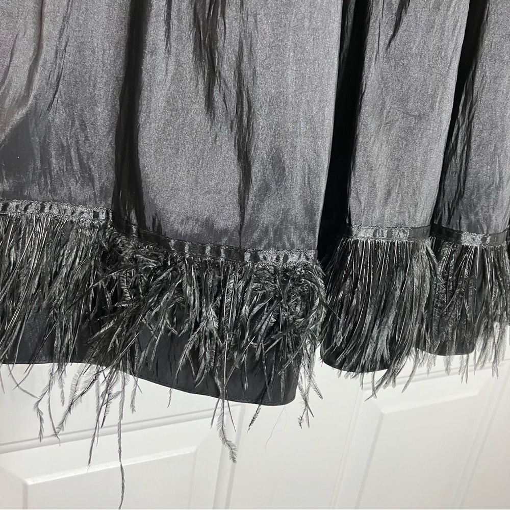 - S L Fashions black feather border party dress size 8 - Picture 10 of 10